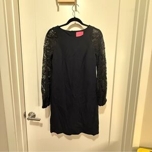Lilly Pulitzer Black Lace Sleeve Dress – Size Small